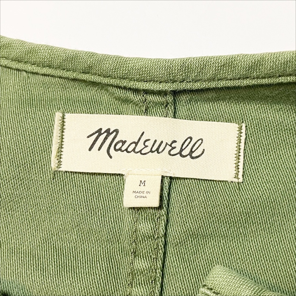 Madewell Claremont‎ Drawstring Jacket Medium green utility button lightweight - Picture 8 of 13